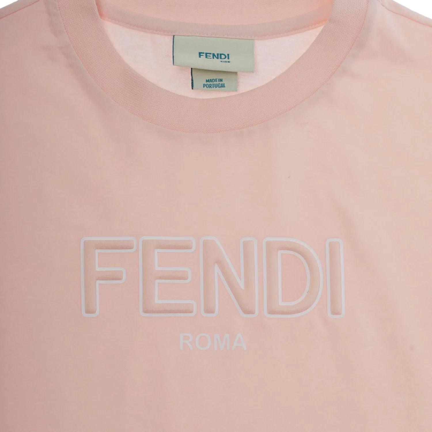 Футболка детская с круглым вырезом FENDI розовая — фото 4