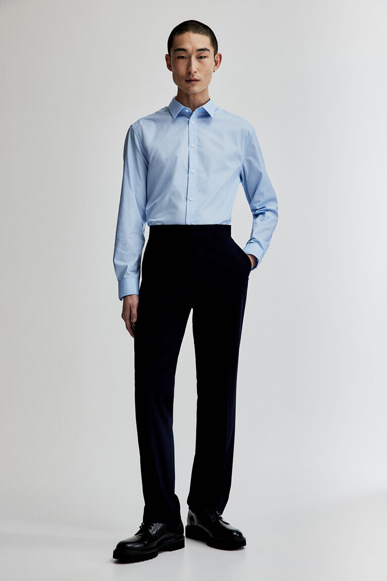 

Рубашка slim fit, которую легко гладить H&M, синий