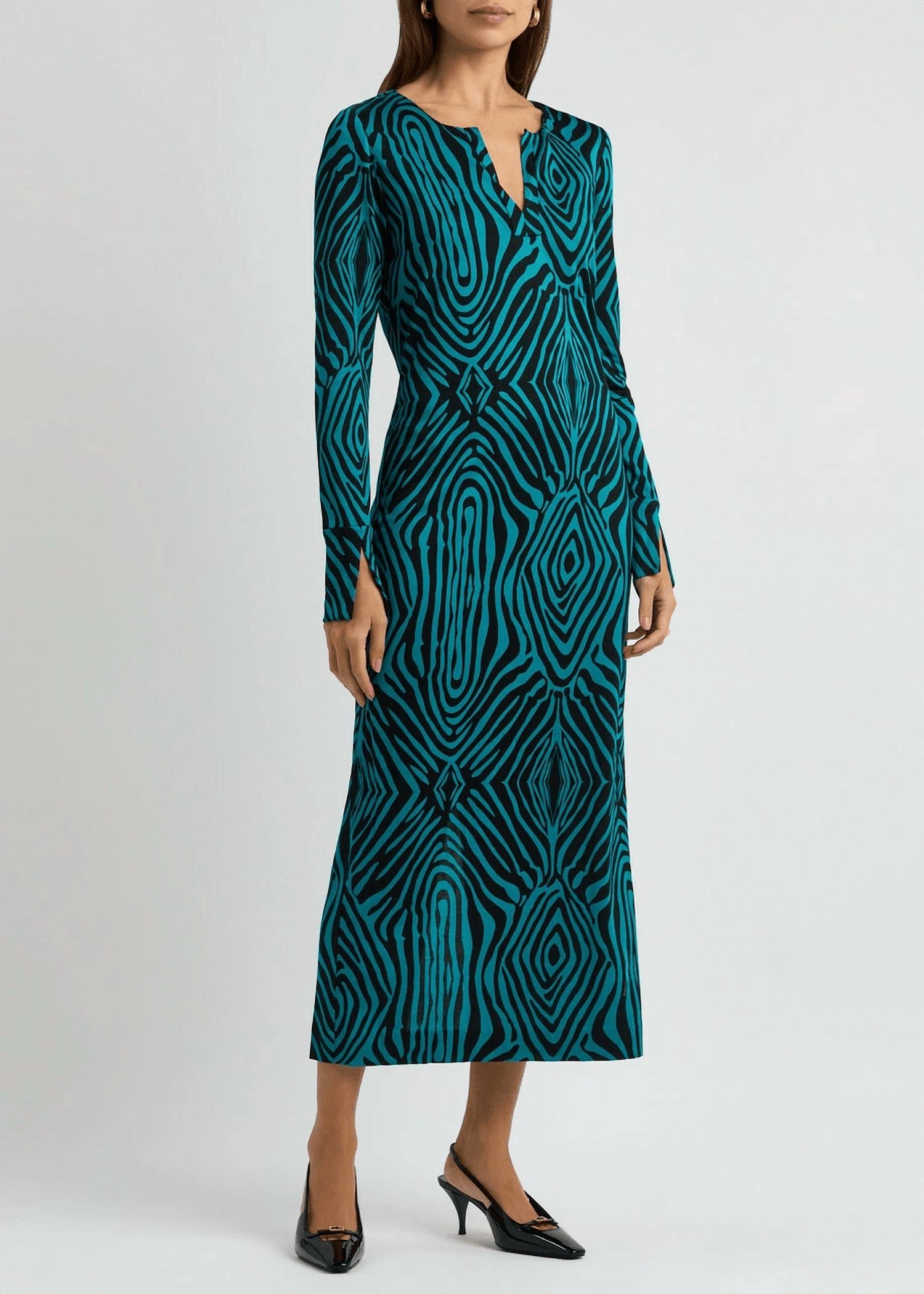 

Платье Sonca в синем зебре Diane von Furstenberg