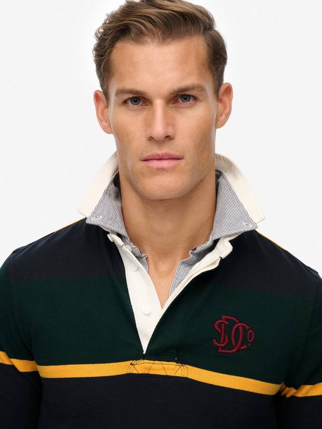 Винтажная регбийка с атлетическими полосками Superdry, Enamel Green — фото 4