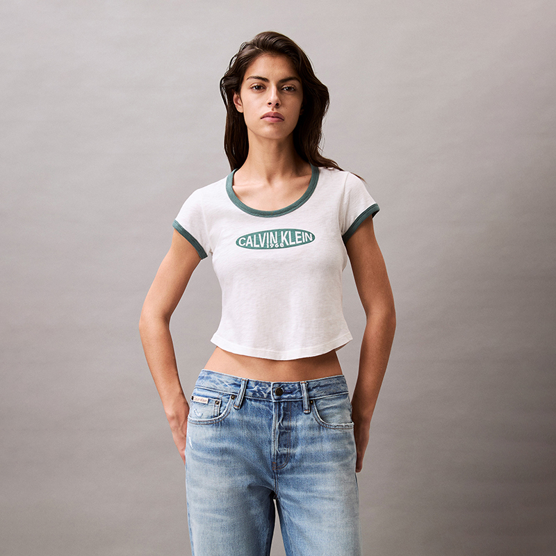 Футболка SS25 женская Calvin Klein, слоновая кость — фото 4