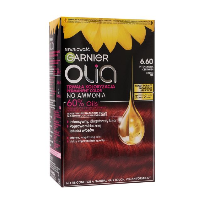 

Olia перманентная краска для волос без аммиака Garnier, цвет 6.60 intense red
