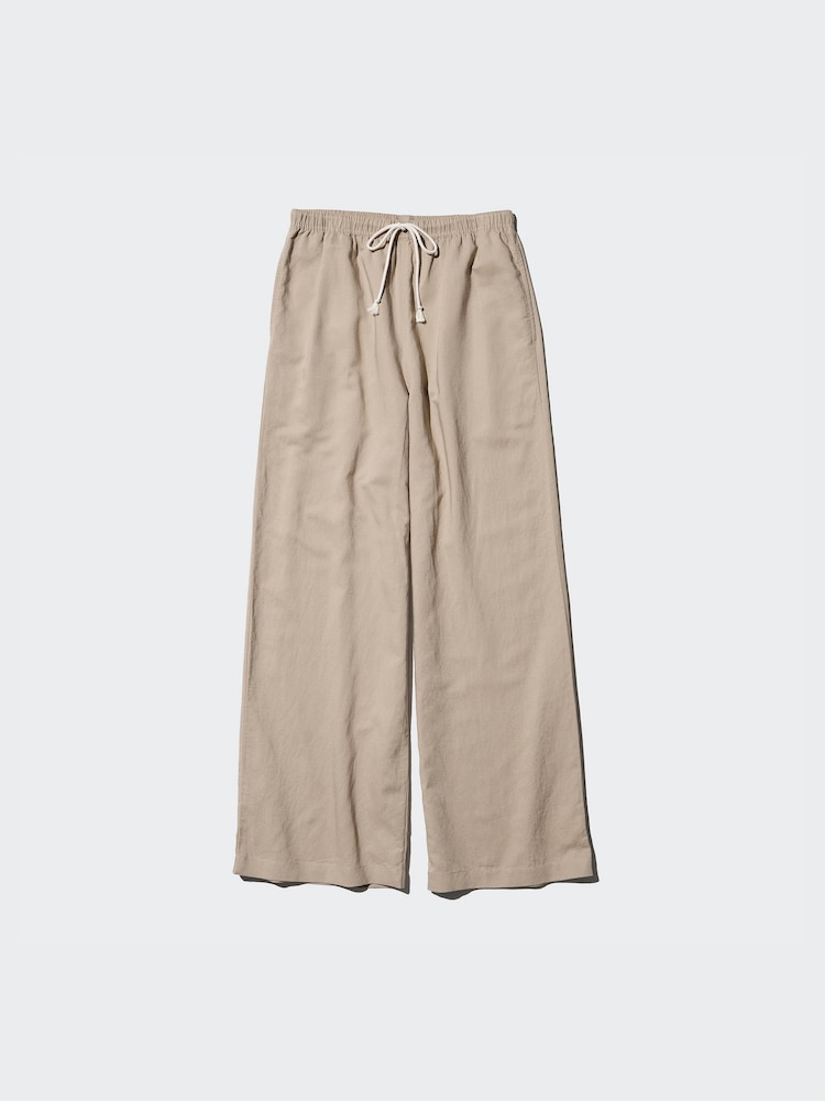 Легкие брюки из льняной смеси Uniqlo, цвет 69 синий — фото 3