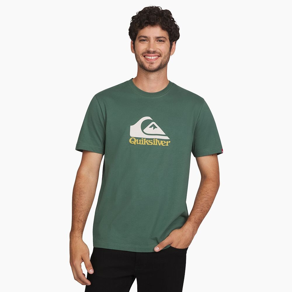 

Мужская футболка Quiksilver с рисунком, цвет Forest Green