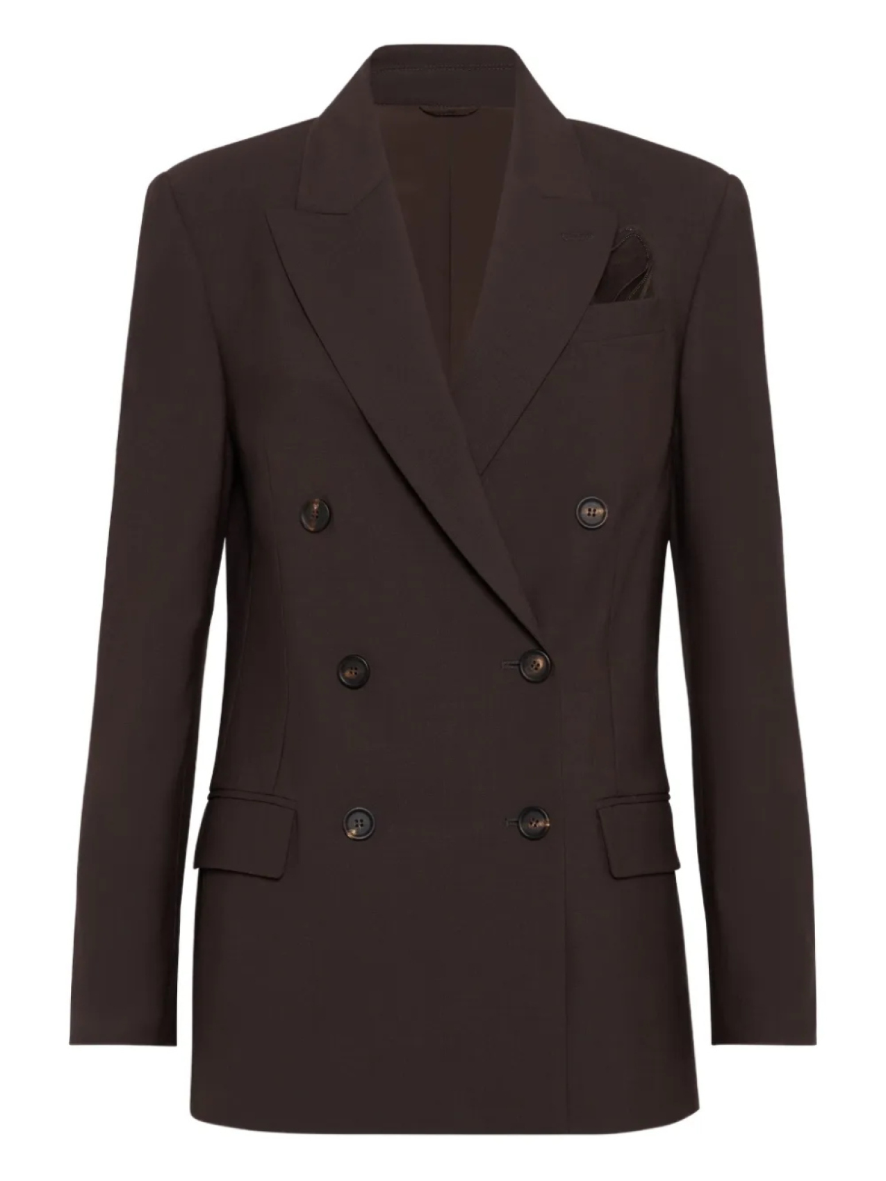 

Brunello Cucinelli двубортный пиджак строгого кроя, коричневый