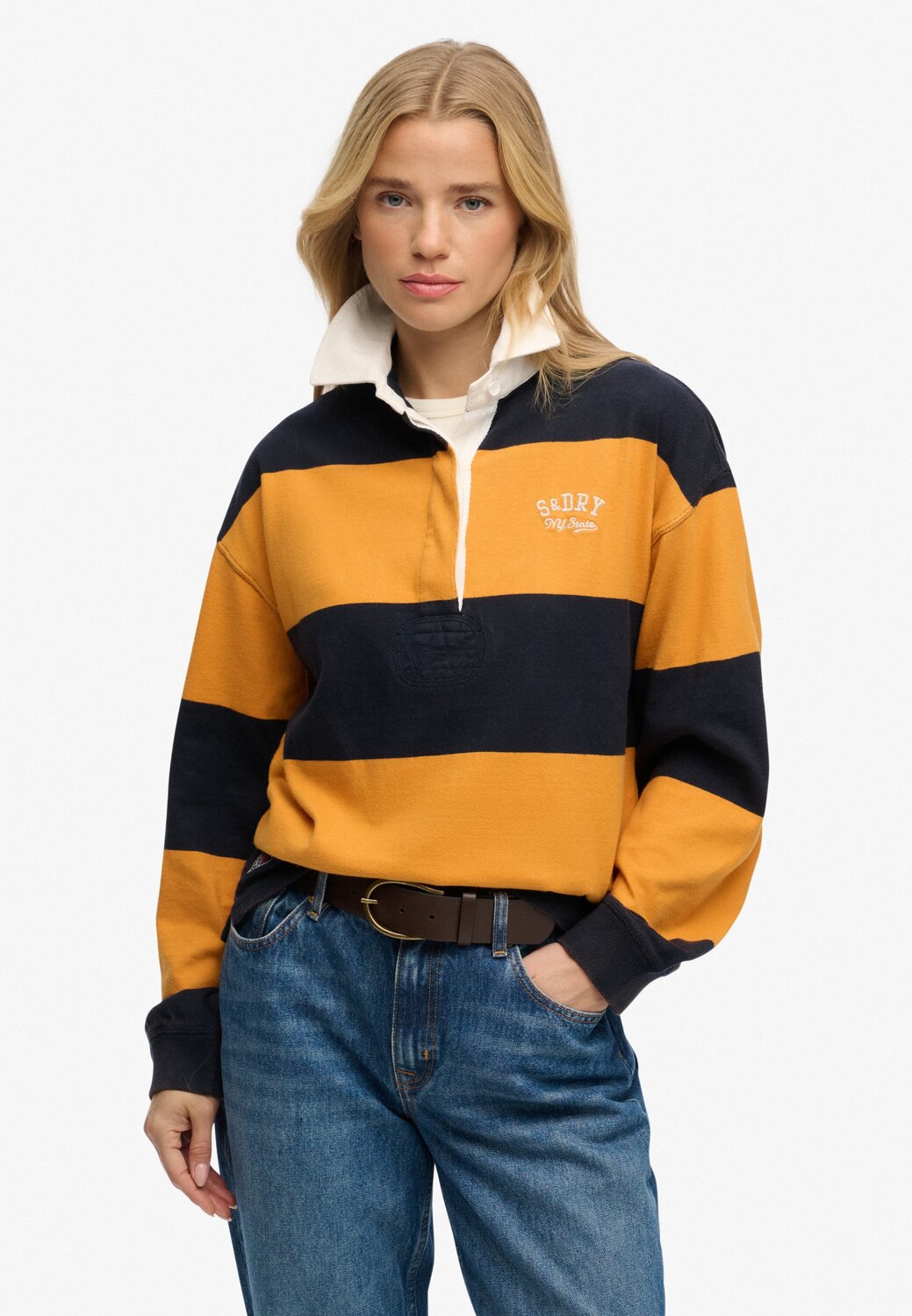 

Superdry & Co Футболка 'Heritage' в темно-желтом и черном цвете, Черный, Superdry & Co Футболка 'Heritage' в темно-желтом и черном цвете