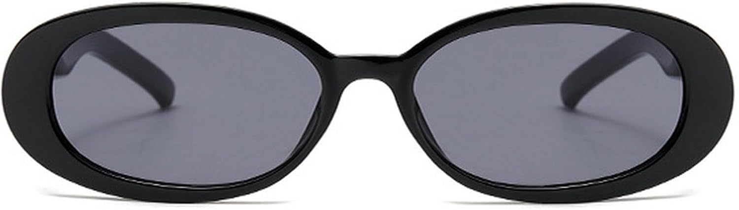 

Популярные модные маленькие овальные солнцезащитные очки для женщин с защитой от УФ-излучения UV400, винтажные панк-очки для мужчин. Модные солнцезащитные очки mincl, Black