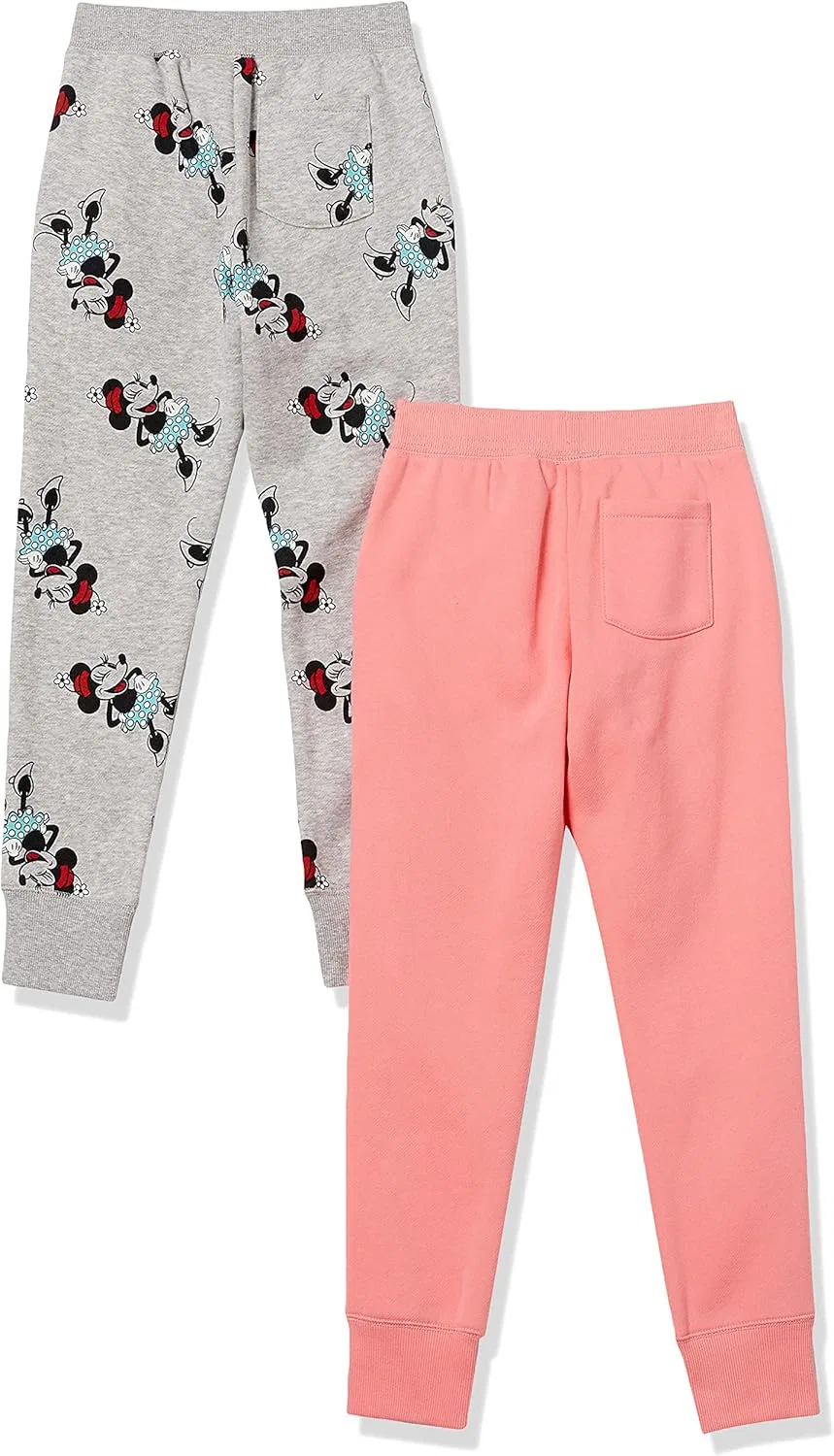 Спортивные флисовые штаны-джоггеры Amazon Essentials Disney | Marvel | Star Wars | Princess для девочек и малышек, комплект из 2 штук, 2-Pack Minnie Icons — фото 2
