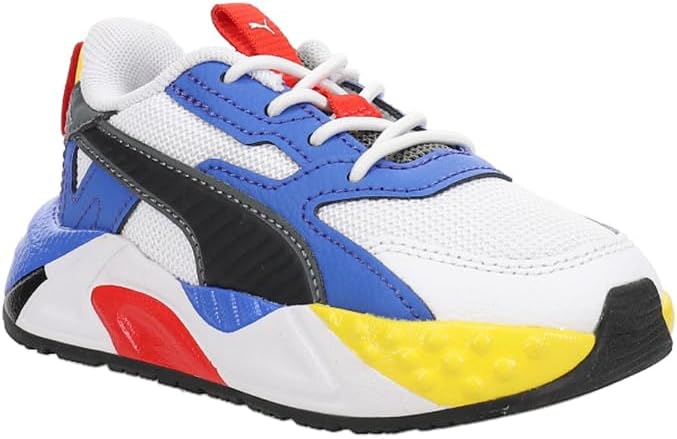 Детские кроссовки PUMA для мальчиков Rs-Trck с цветной шнуровкой- черные, синие — фото 2