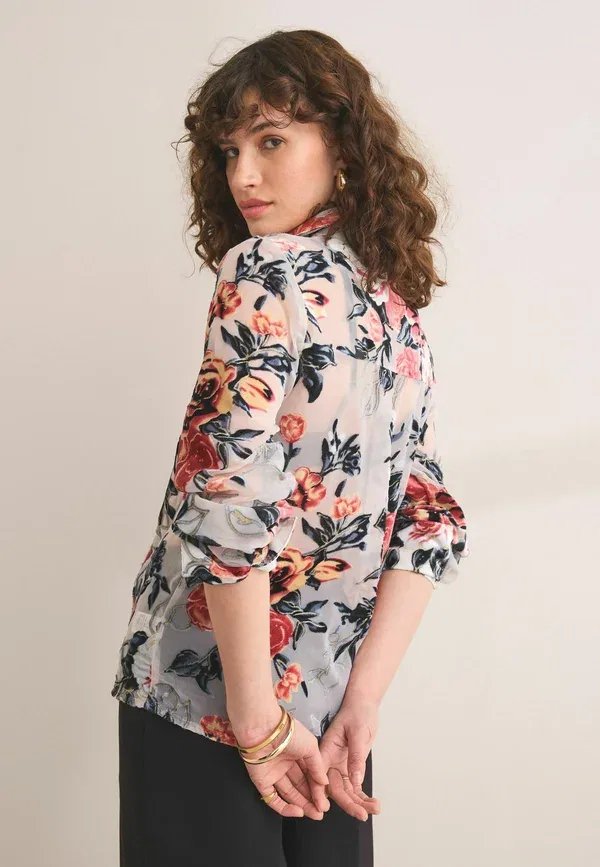 Блуза Next, ecru floral, цвет экрю с цветочным принтом — фото 3