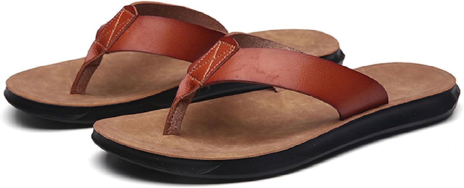 

Сланцы Titype из кожи для мужчин и женщин, вьетнамки с поддержкой свода стопы, мягкой амортизирующей стелькой, удобные пляжные тапочки, коричневый