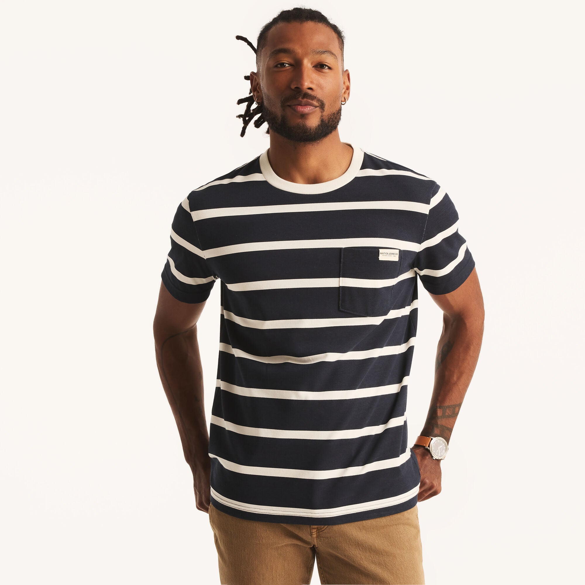 

Футболка в полоску Nautica Mens Nautica Jeans Co, цвет navy seas