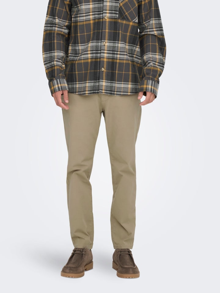 

Брюки чинос Only&Sons Hose Chino Basic Reißverschluss Gesäßtaschen, бежевый