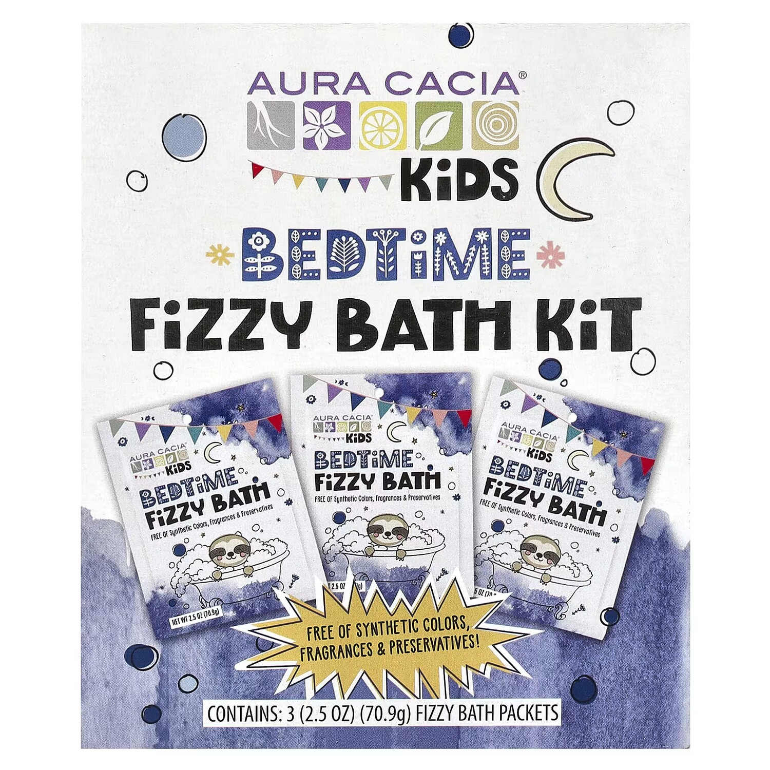 

Детский набор для ванны Aura Cacia Kids перед сном, 3 пакета по 70,9 г