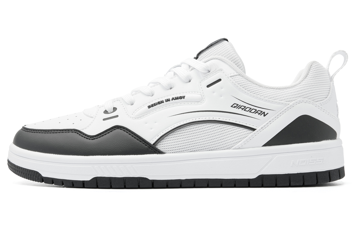 

QIAODAN Нескользящие, износостойкие, дышащие низкие кроссовки для скейтбординга, мужские, белые, черные