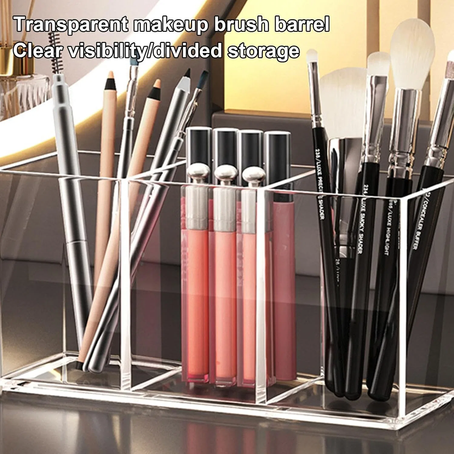 Органайзер для кистей акриловый прозрачный — фото 4
