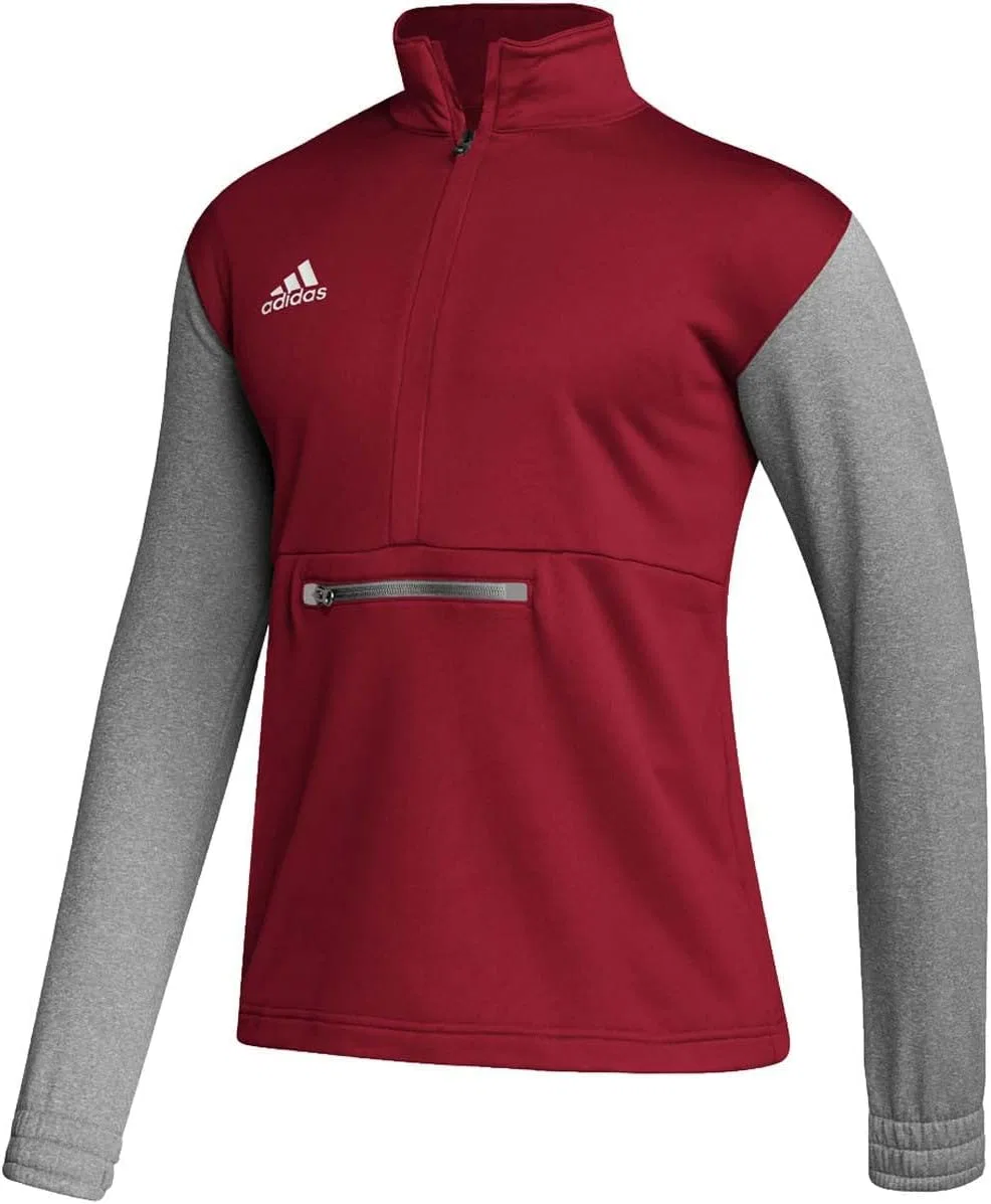 Толстовка adidas Team Issue Half-Zip, Team Power Red/Medium Grey Heather/White