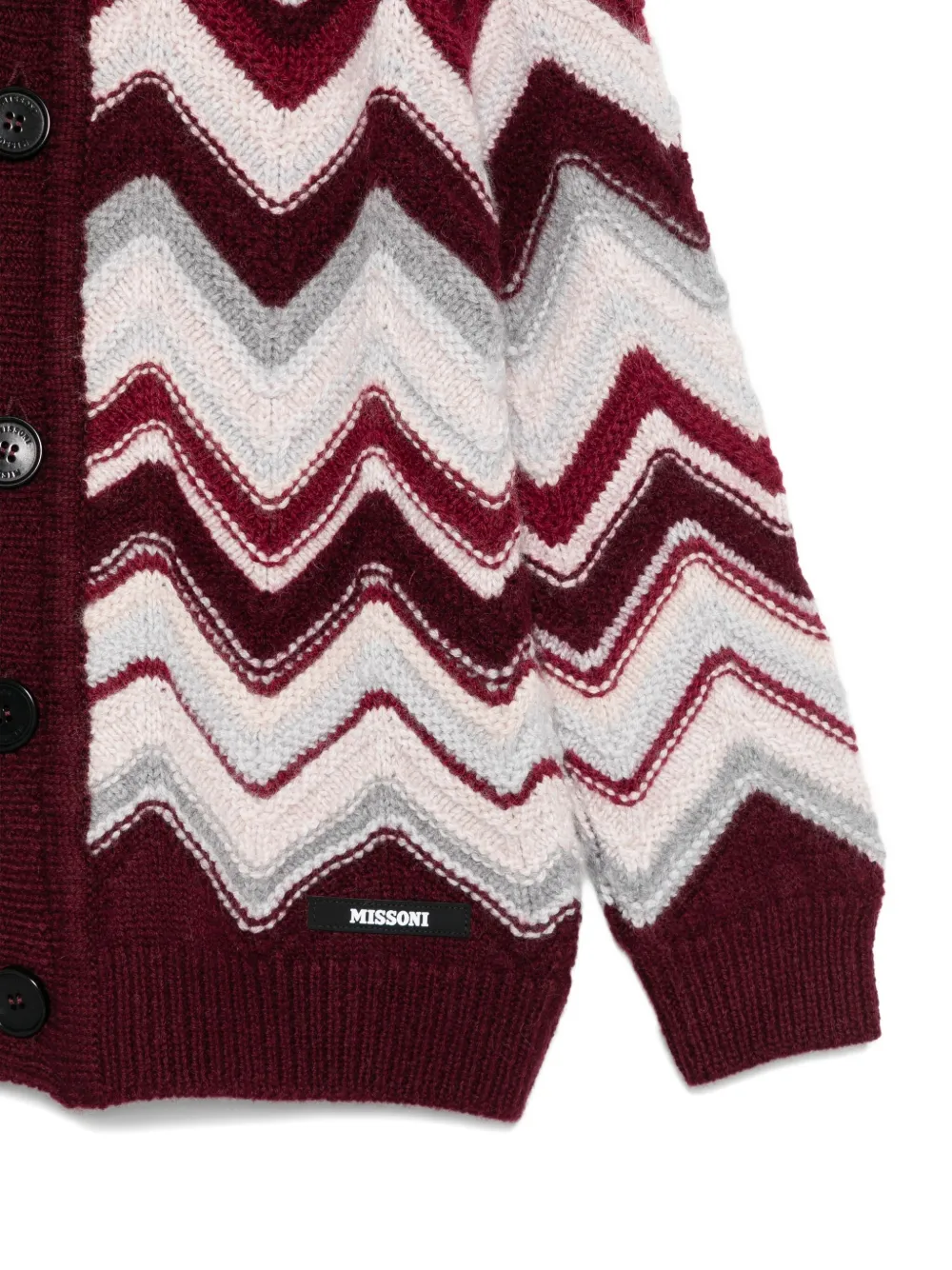 Кардиган с капюшоном и узором зигзаг Missoni Kids, красный — фото 3