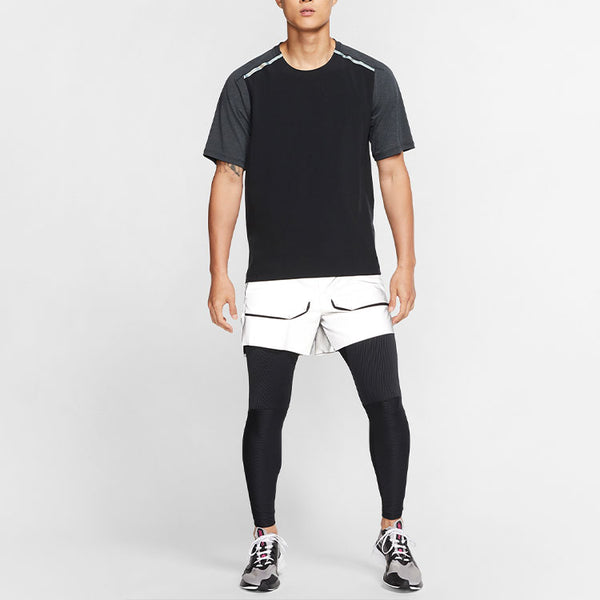 Брюки men's solid color running quick dry slim fit sports pants/trousers/joggers black Nike, мультиколор — фото 3