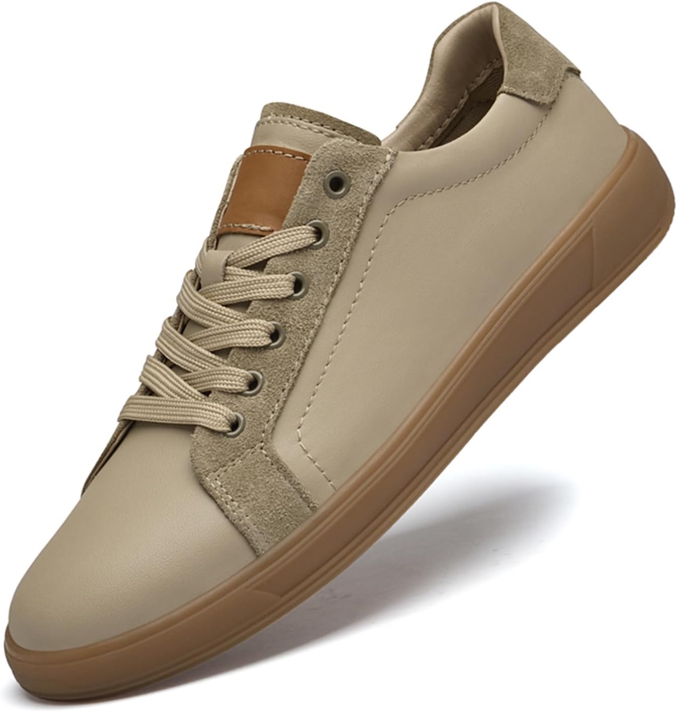 

Мужские ретро повседневные кожаные кроссовки низкие мягкие комфортные прогулочные туфли для мужчин Abborora, хаки