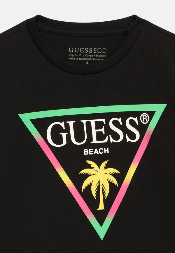 Детская футболка с принтом Guess, Jet Black — фото 4