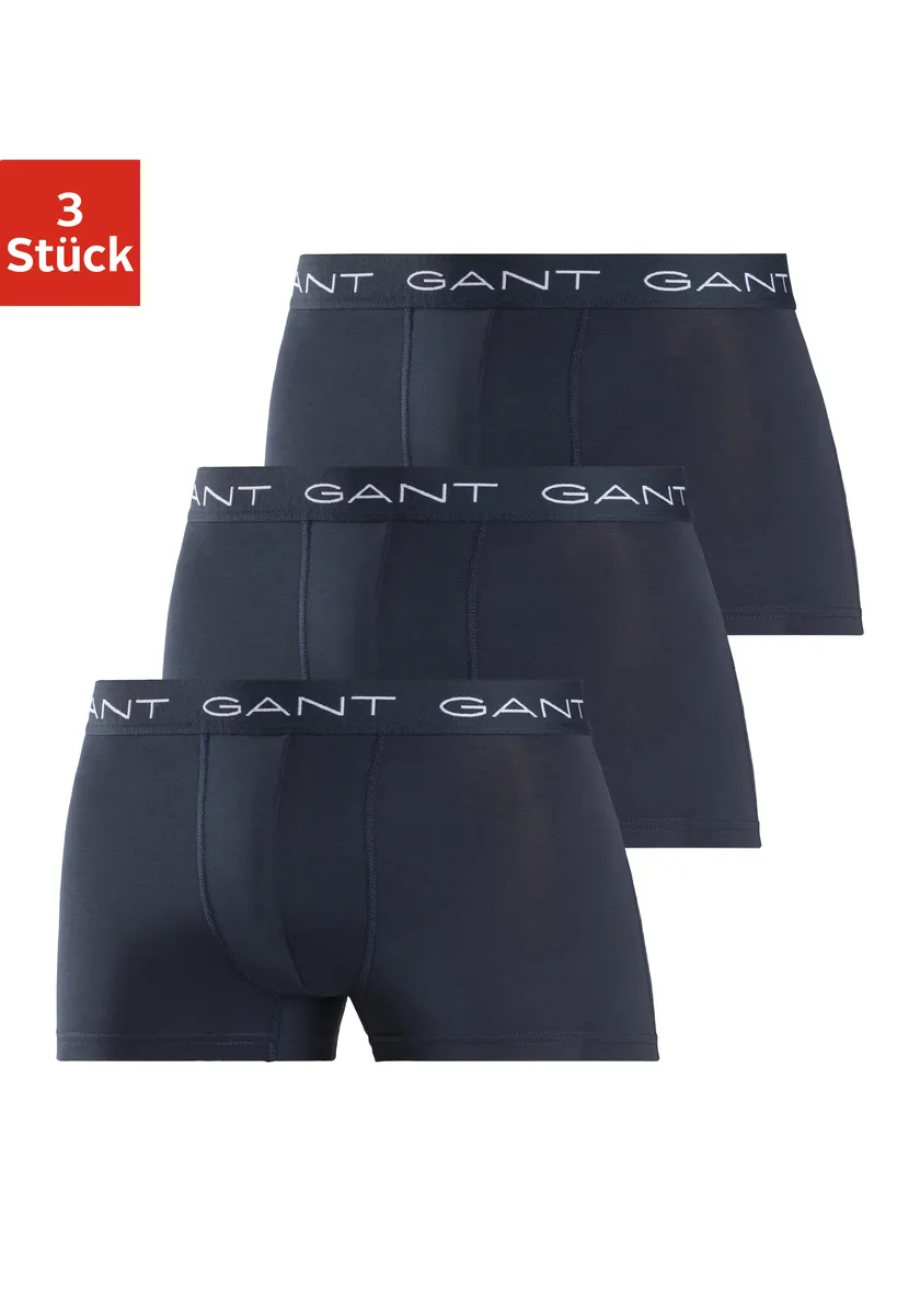 

Боксеры Gant (3 шт.), пояс с тканым логотипом, цвет морской волны