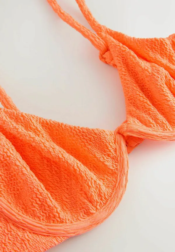 Верхняя часть бикини стандартного кроя без подкладки Next, Bright Orange Crinkle — фото 3