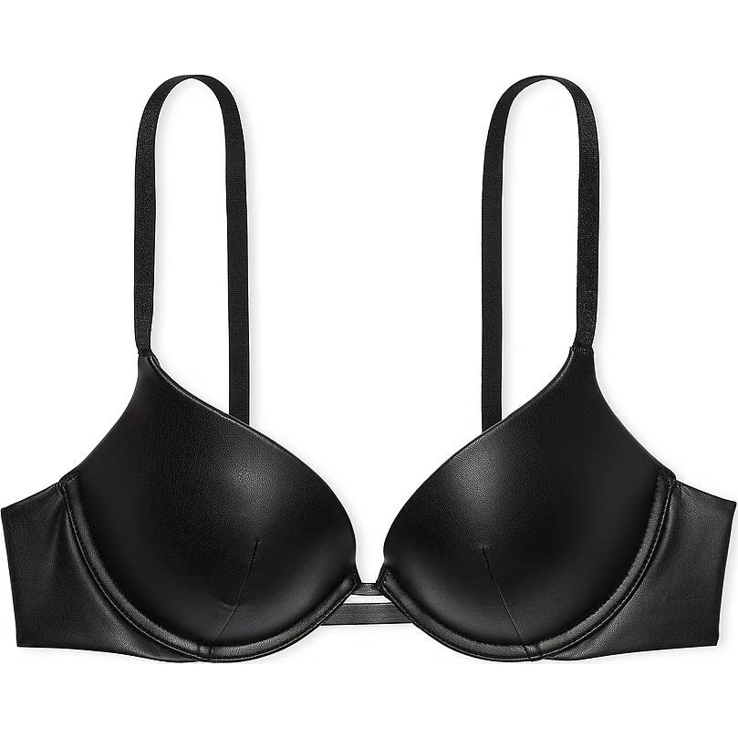 

Victoria's Secret Очень сексуальный бюстгальтер пуш-ап из искусственной кожи / черный бюстгальтер для женщин