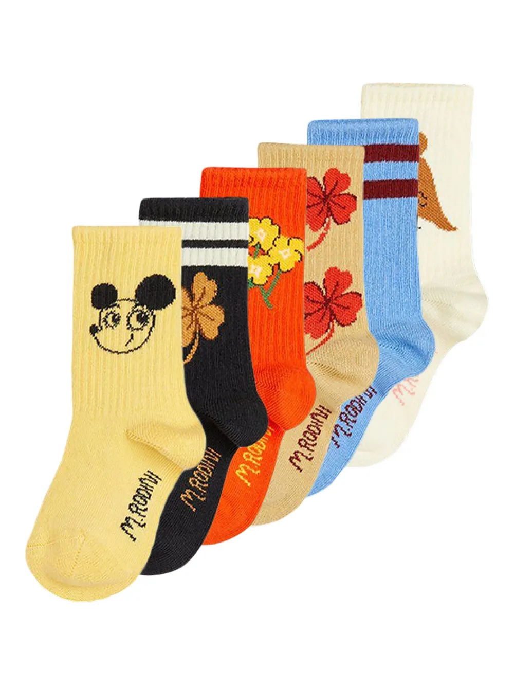 

Носки с цветочным принтом (набор из шести пар) Mini Rodini, нейтральный