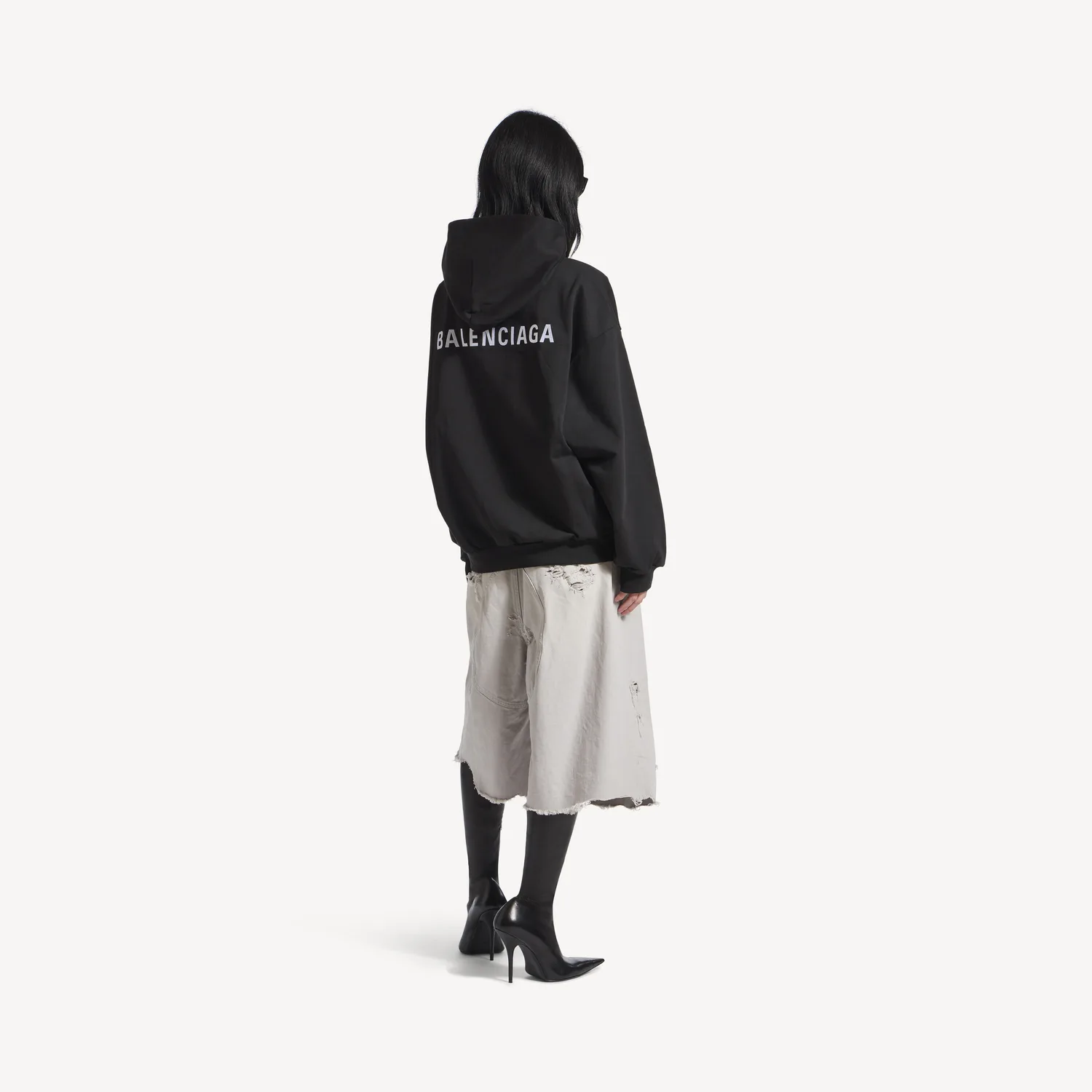 Новая черная худи Balenciaga c надписью на спине, средний крой — фото 3