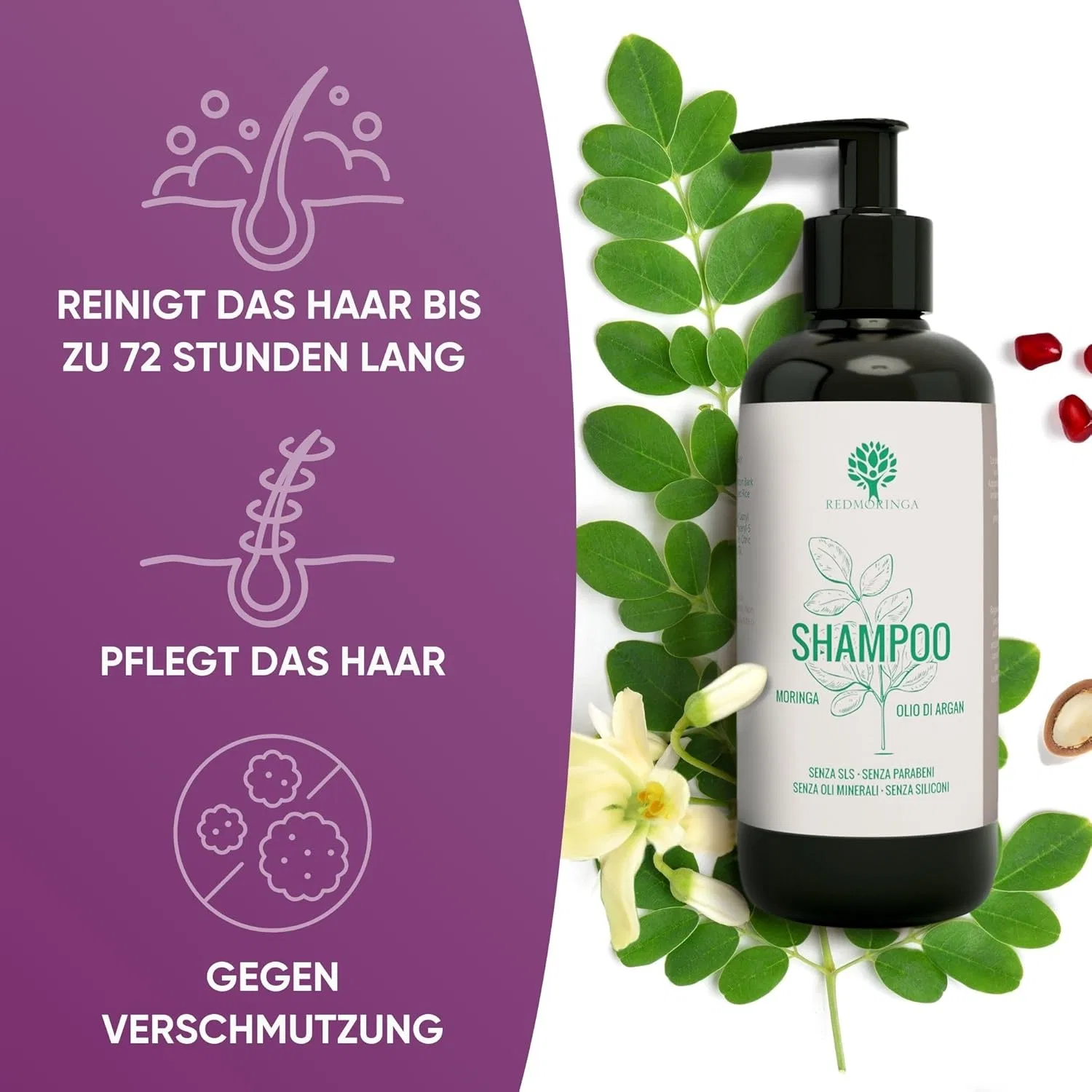 Шампунь RedMoringa Anti-Pollution с морингой и аргановым маслом Redmoringa, Fight Pollution — фото 3
