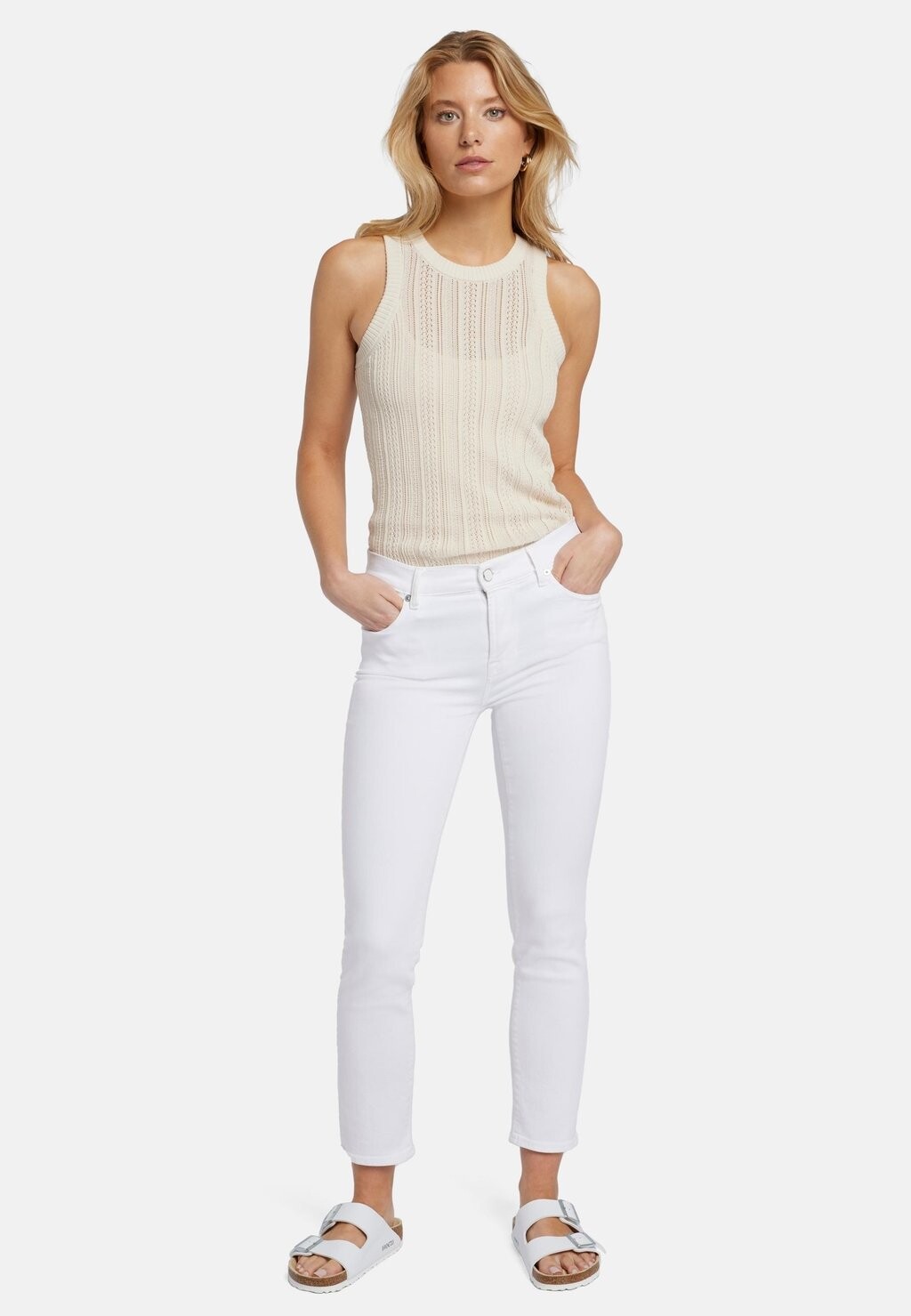 

Джинсы приталенного кроя Roxanne Ankle 7 for all mankind, белые