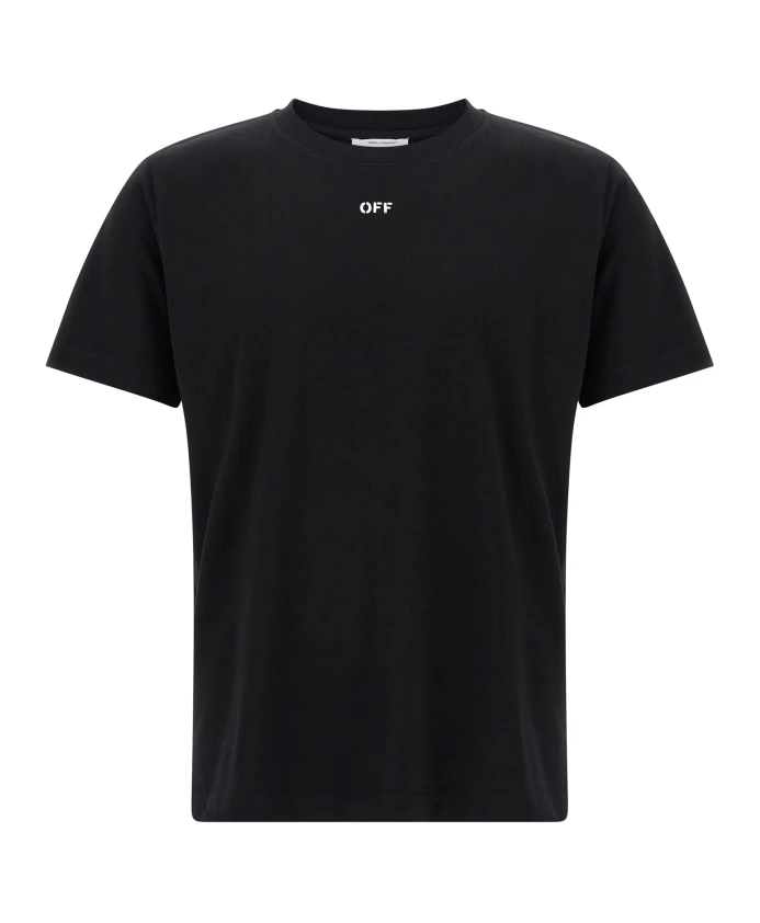 

Хлопковая футболка с круглым вырезом и рисунком в виде стрелок. Off White, черный