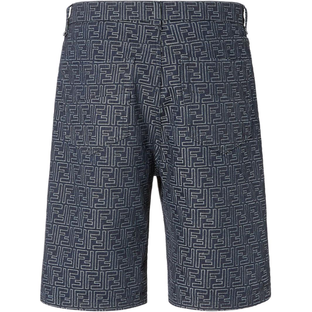 Ff Jacquard Denim Shorts FENDI, синий — фото 3