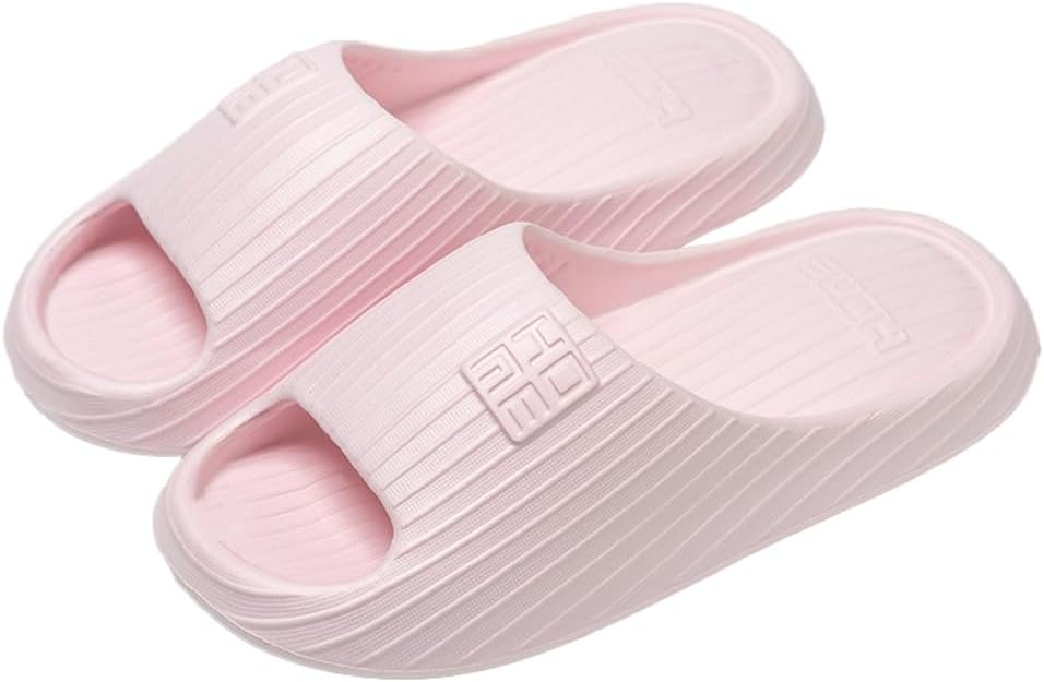

Летние домашние тапочки для женщин и мужчин, милые шлепанцы для дома, душевые сандалии с мягкой подошвой, противоскользящие, быстро сохнущие, для ванной и улицы Rungion, розовый