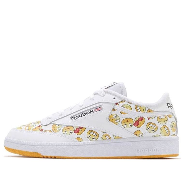

Кеды Reebok Club C 85 White Yellow Smiling Face Unisex, белый
