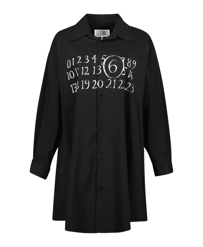 

Платье-Рубашка с принтом весна-лето 2025 Mm6 Maison Margiela, черный