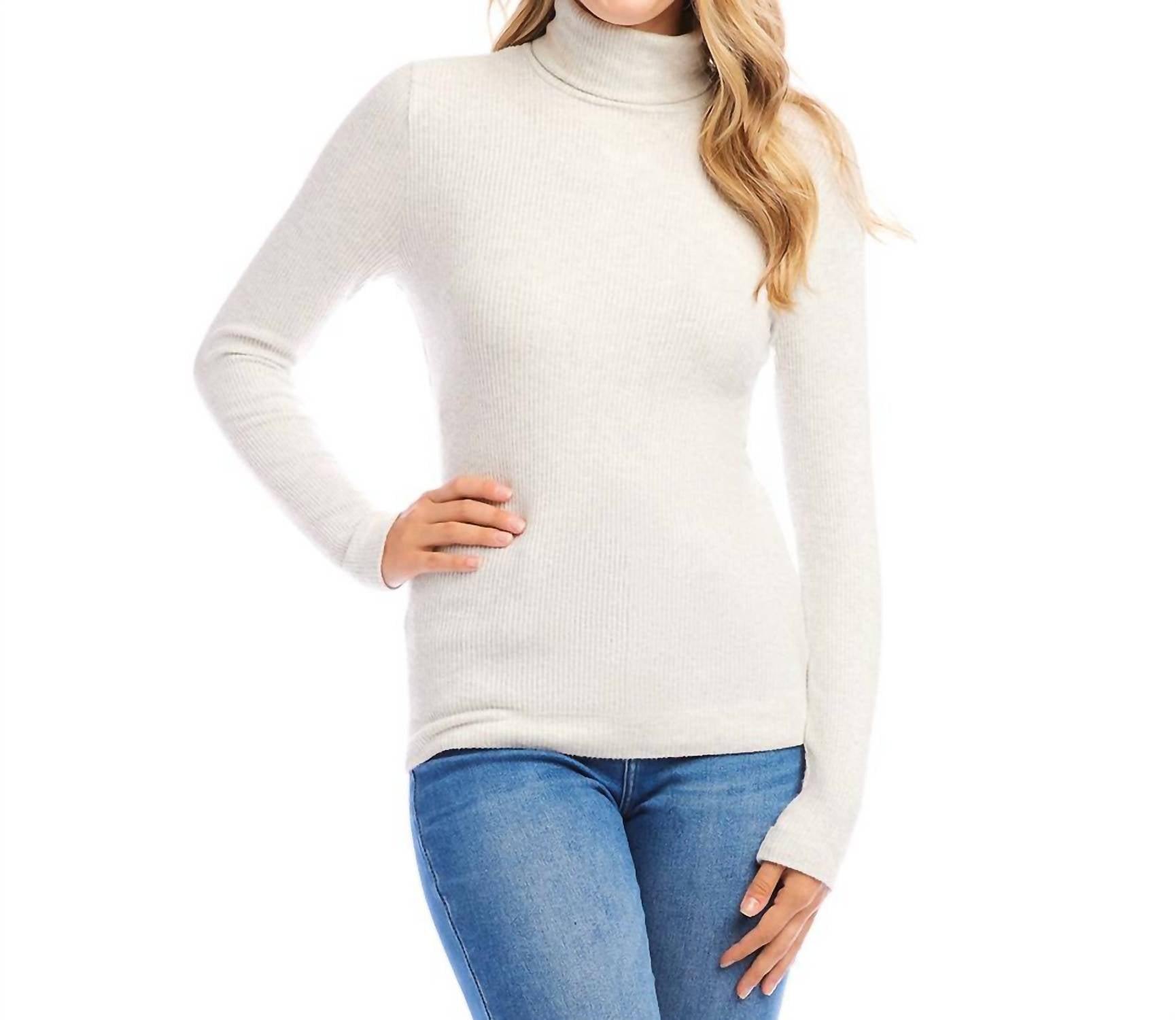 

Ребристый водолазка в меланже Karen Kane, Heather