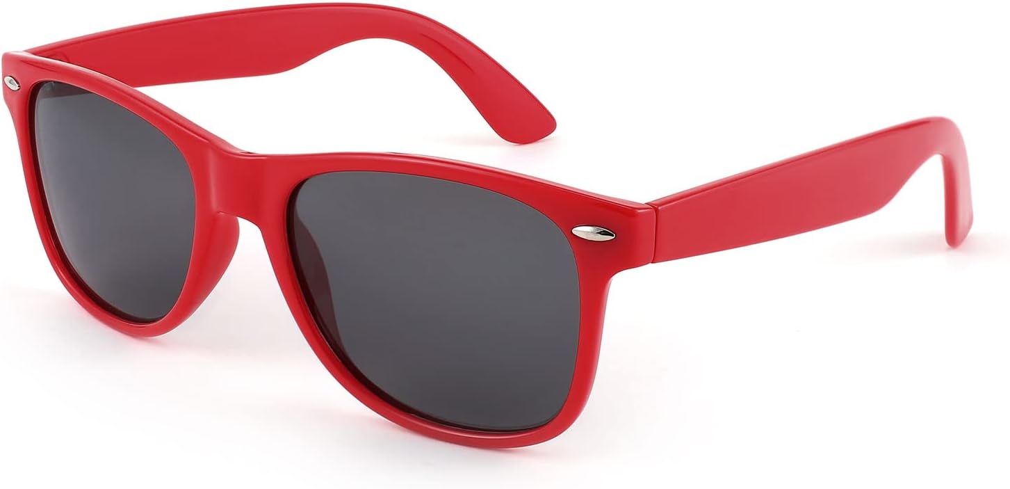 

FEISEDY Классические квадратные ретро поляризованные солнцезащитные очки для женщин и мужчин в стиле 80-х, модные, с защитой от УФ-излучения UV400, B1858, Red Frame & Grey Lens