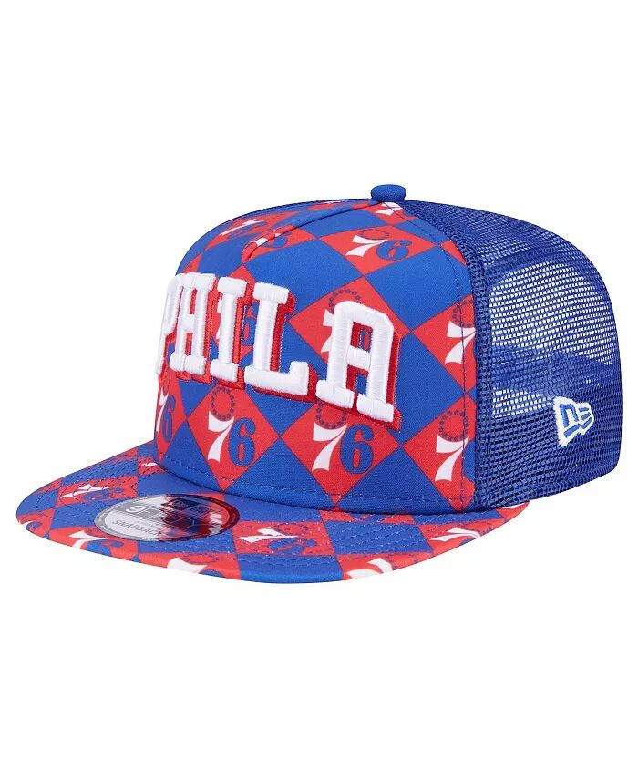 

Мужская бейсболка с застежкой-молнией ROYAL PHILADELPHIA 76ERS Seeing Diamonds A-Frame Trucker 9FIFTY New Era