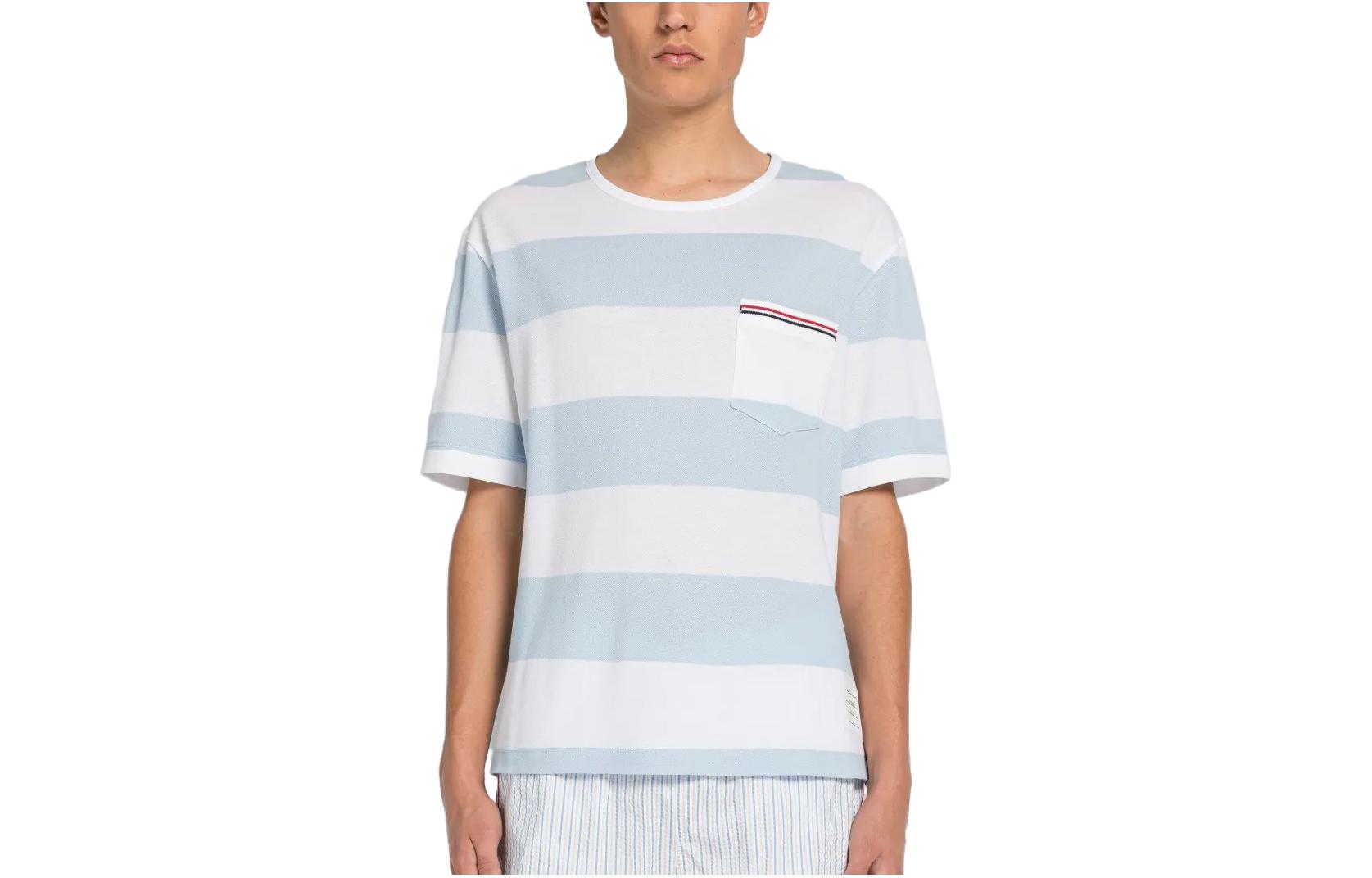 

Футболка Rwb с круглым вырезом THOM BROWNE, светло-голубой