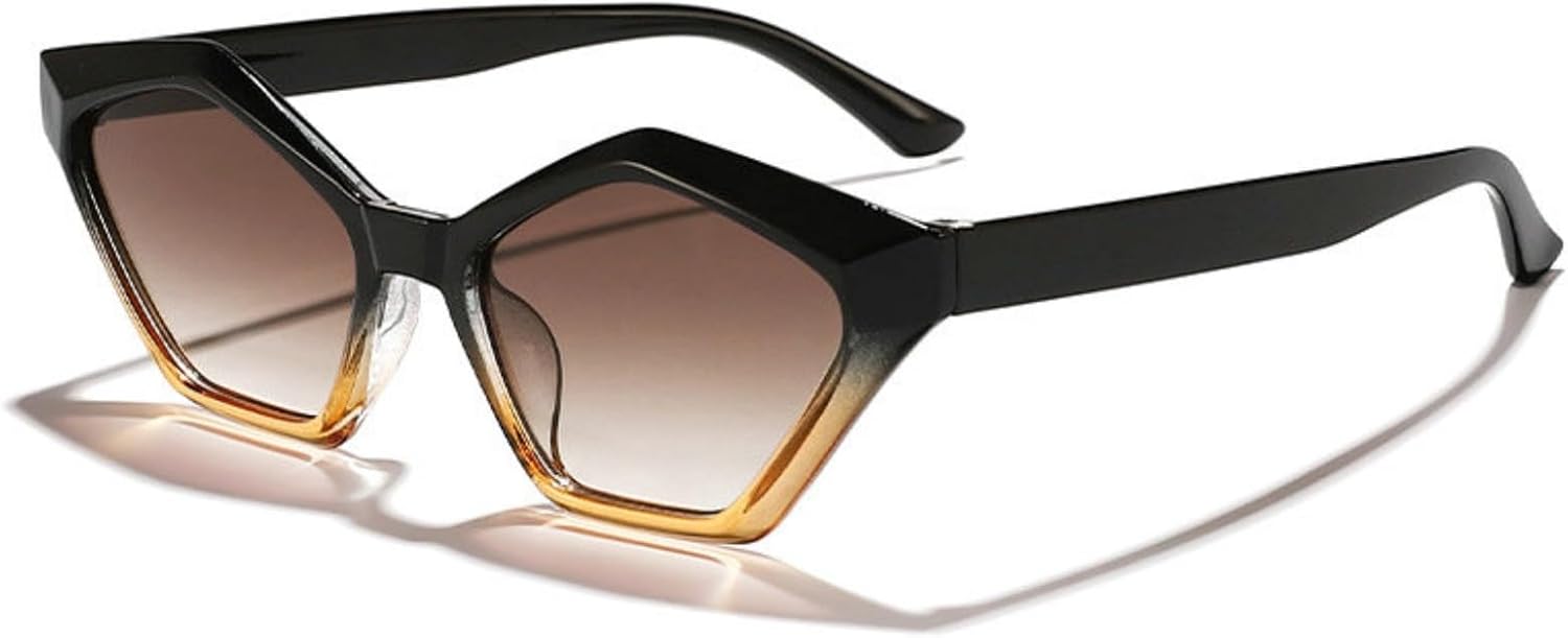 

Willochra Модные солнцезащитные очки «кошачий глаз» с многоугольным оправой, женские, с защитой от УФ-излучения UV400, ретро, ​​милые, неправильной формы, мужские, трендовые, черные, C7