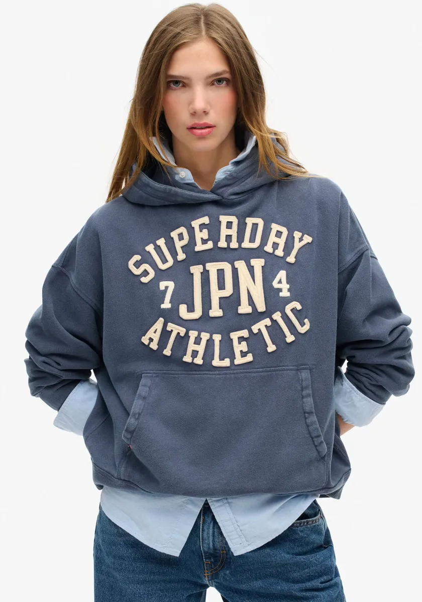 

Толстовка с капюшоном Superdry "ATHLETIC APPLIQ OVERSIZE HOOD", цвет морской волны