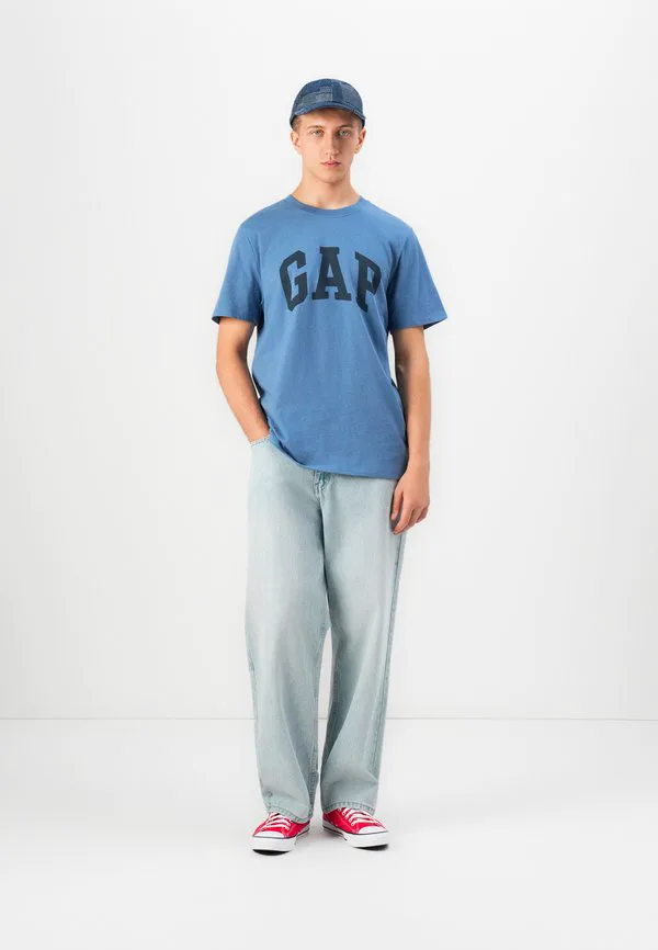 Повседневная мягкая базовая футболка с логотипом Gap, Bainbridge Blue — фото 2