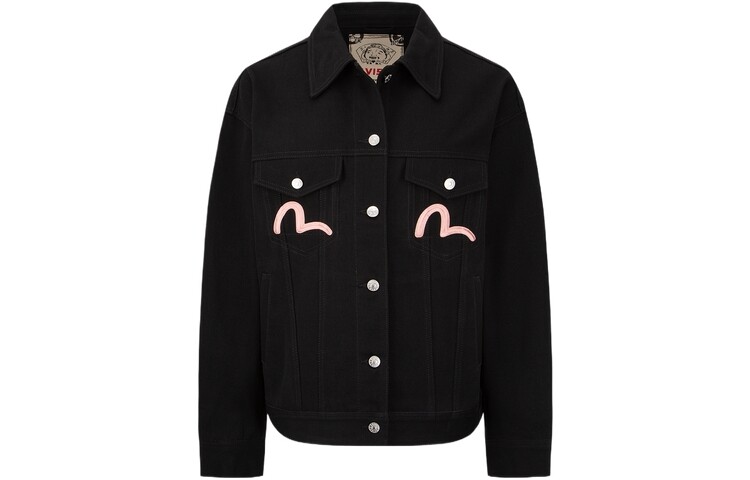 

Джинсовая куртка женская черная Evisu, черный