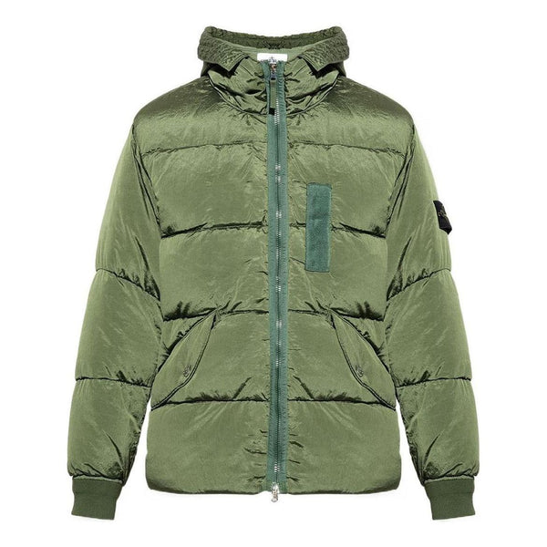 

Куртка nylon metal hooded down jacket 'olive green' Stone Island, зеленый