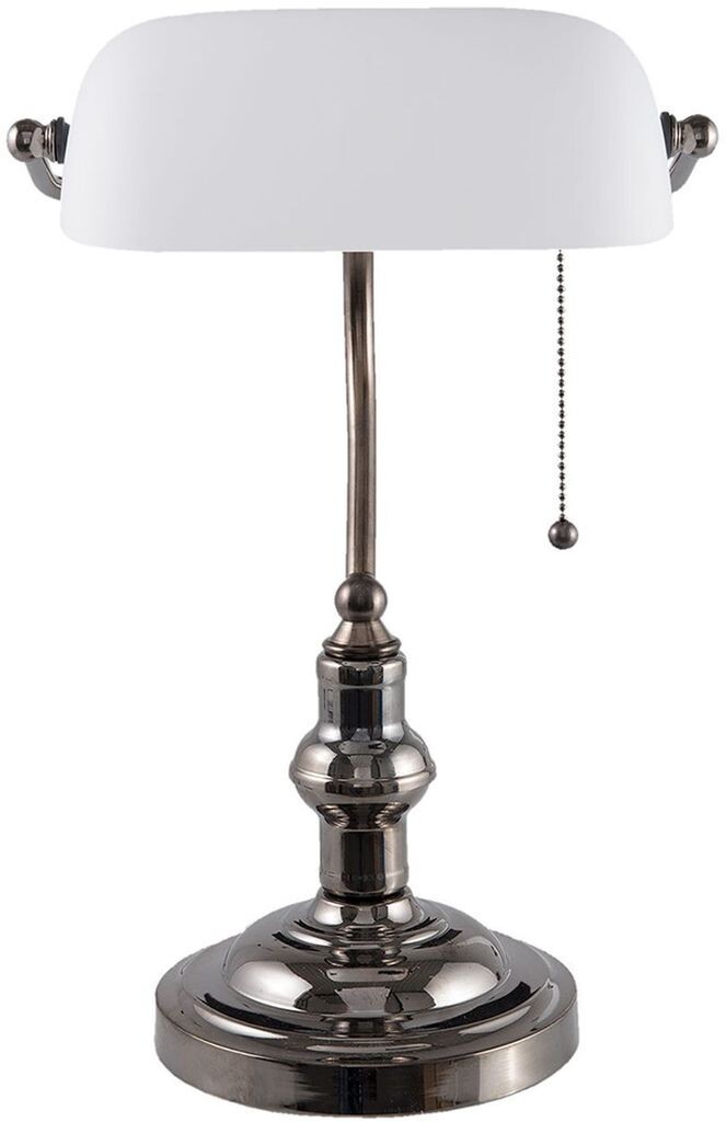 

Настольная лампа Clayre & Eef Bankers Lamp 27x23x42 см, белое железное стекло Clayre&Eef, белый