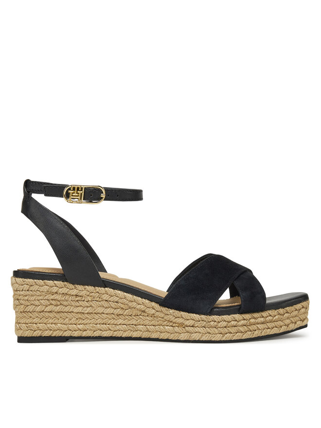 Эспадрильи Leather & Suede Mid Wedge Espad FW0FW08804 Tommy Hilfiger, черный
