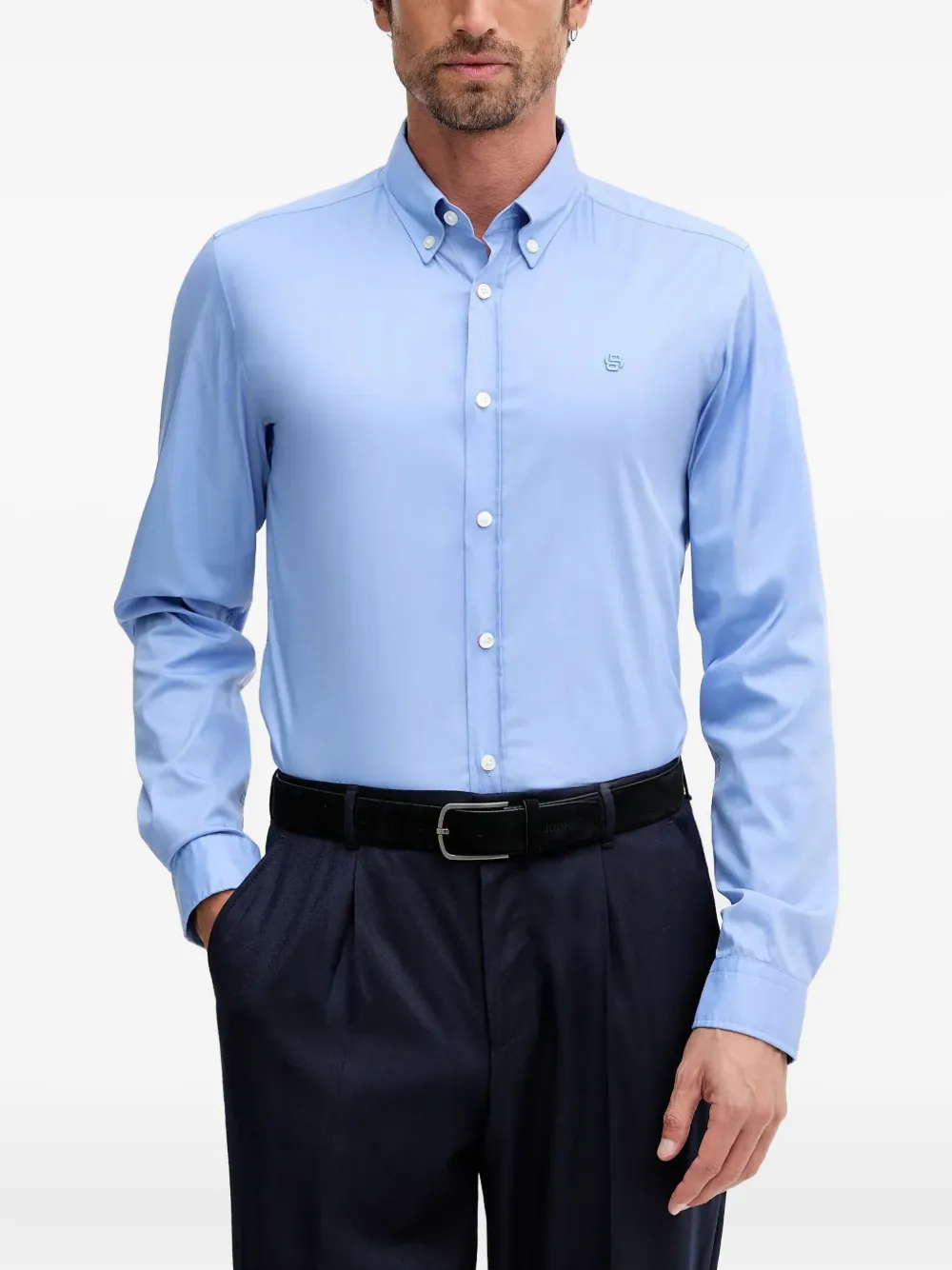 

Рубашка с логотипом и пуговицами Boss, синий