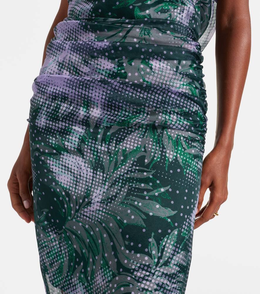 Печатная миди-юбка из смесового шелка Dries Van Noten, Bottle — фото 4